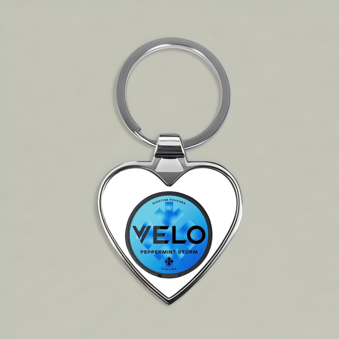 VELO Peppermint Storm Heart Keychain