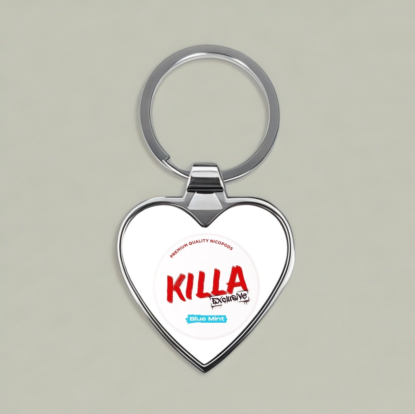 KILLA Blue Mint Heart Keychain