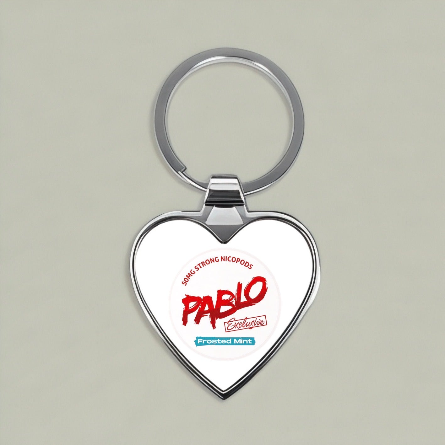 PABLO Frosted Mint Heart Keychain