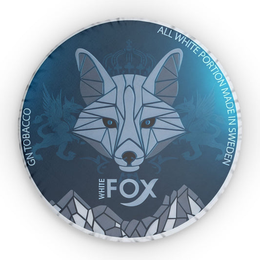 White Fox Blue Pillow