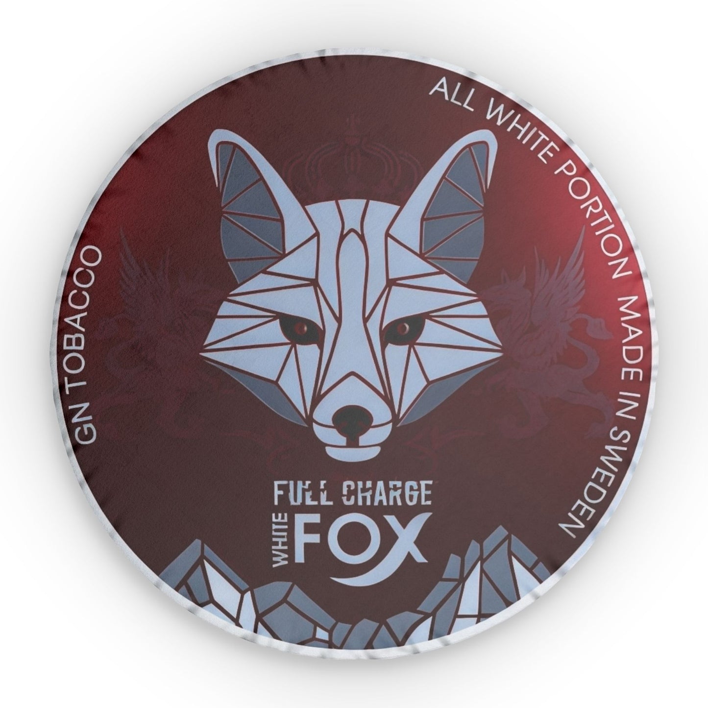 White Fox Red Pillow