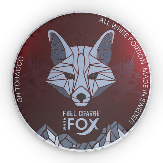 White Fox Red Pillow