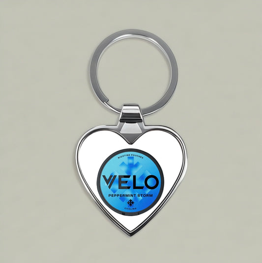VELO Peppermint Storm Heart Keychain