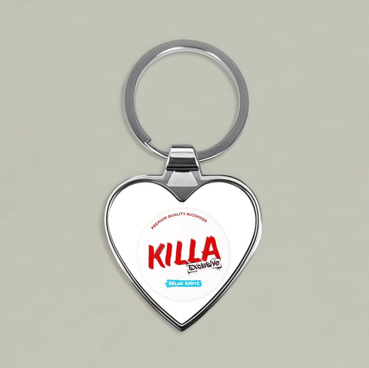 KILLA Blue Mint Heart Keychain