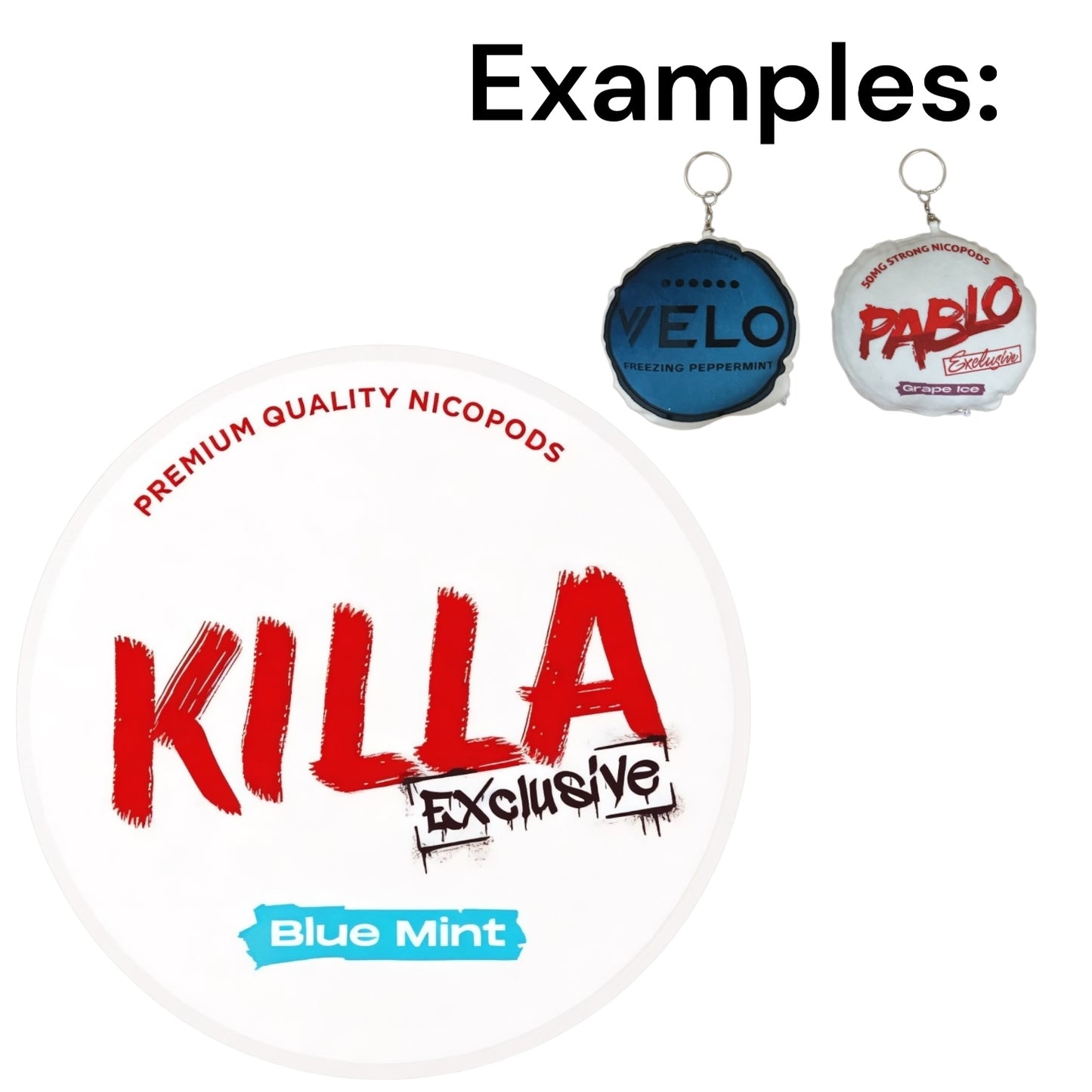 KILLA Blue Mint Plush Pillow Keychain